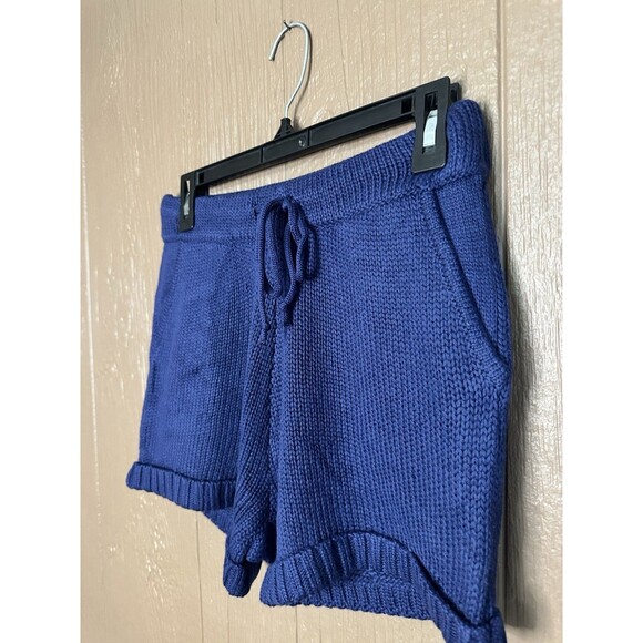 NWT 525 America Born In Bklyn Knit Shorts Indigo Size XS Beachy High Waist Comfy - Picture 2 of 5